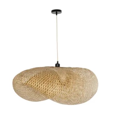 LEDTM® MEXICO 00721 Boho Κρεμαστό Φωτιστικό Οροφής με Ντουί 1 x E27 AC 220-240V IP20 - Μπεζ - Μ100 x Π80 x Υ35cm - Image 4
