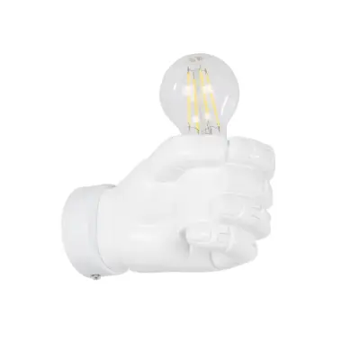 LEDTM® FIST 01137 Μοντέρνο Επιτοίχιο Φωτιστικό Απλίκα Μονόφωτο 1 x E27 IP20 Λευκό Γύψο - Μ15 x Π10 x Υ10cm