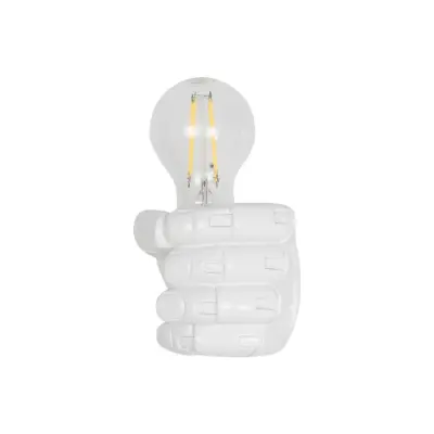 LEDTM® FIST 01137 Μοντέρνο Επιτοίχιο Φωτιστικό Απλίκα Μονόφωτο 1 x E27 IP20 Λευκό Γύψο - Μ15 x Π10 x Υ10cm - Image 5