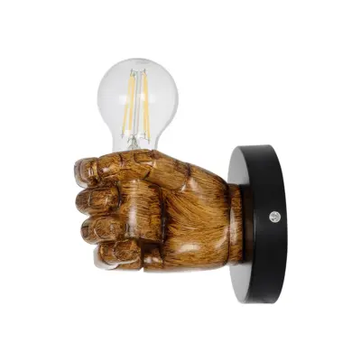 LEDTM® FIST 01138 Μοντέρνο Επιτοίχιο Φωτιστικό Απλίκα Μονόφωτο 1 x E27 IP20 Καφέ Γύψο - Μ15 x Π12 x Υ12cm - Image 4