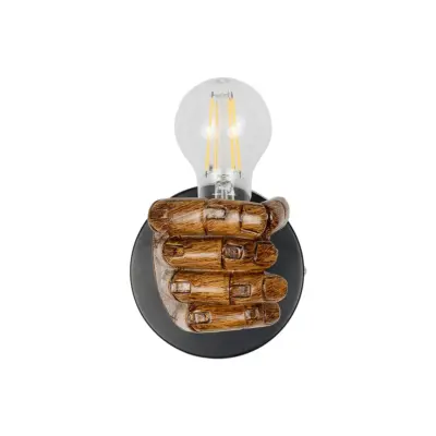 LEDTM® FIST 01138 Μοντέρνο Επιτοίχιο Φωτιστικό Απλίκα Μονόφωτο 1 x E27 IP20 Καφέ Γύψο - Μ15 x Π12 x Υ12cm - Image 5