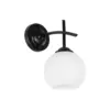 LEDTM® ISEN 01157 Μοντέρνο Επιτοίχιο Φωτιστικό Απλίκα Μονόφωτο 1 x E27 IP20 Μαύρο Μέταλλο με Λευκό Γυαλί - Μ25 x Π15 x Υ30cm