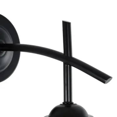 LEDTM® ISEN 01157 Μοντέρνο Επιτοίχιο Φωτιστικό Απλίκα Μονόφωτο 1 x E27 IP20 Μαύρο Μέταλλο με Λευκό Γυαλί - Μ25 x Π15 x Υ30cm - Image 6