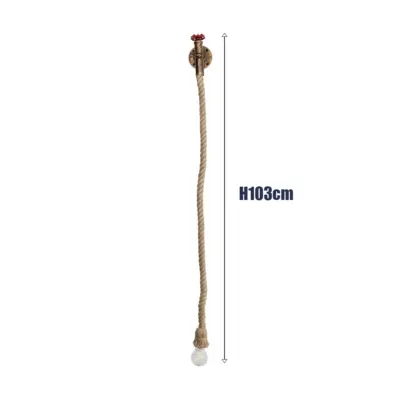 LEDTM® TROUVER 01183 Vintage Επιτοίχιο Φωτιστικό Απλίκα Μονόφωτο 1 x E27 IP20 Μπρούτζινο & Κόκκινο Μέταλλο με Μπεζ Σχοινί Μ14 x Π16 x Υ50cm - Image 6
