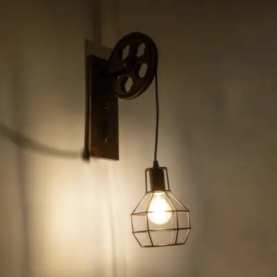LEDTM® RYDON 01216 Vintage Επιτοίχιο Φωτιστικό Απλίκα Μονόφωτο 1 x E27 IP20 Χάλκινο Μέταλλο - Μ15 x Π30 x Υ60cm - Image 3