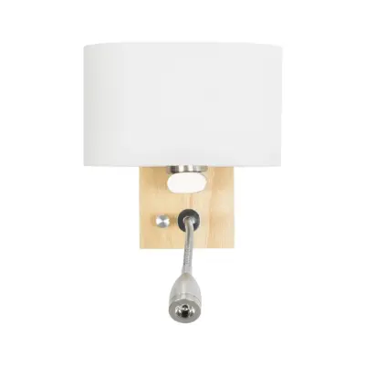 LEDTM® ELEGANT 01316 Μοντέρνο Φωτιστικό Τοίχου - Απλίκα Ξενοδοχείου Reading Light με Ντουί 1 x E27 LED 3W 360lm 36° AC 220-240V IP20 Θερμό Λευκό 2700K - Bridgelux COB Chip - Λευκό & Μπεζ - Μ15 x Π20 x Υ22.5cm - 2 Χρόνια Εγγύηση - Image 5
