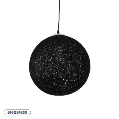 LEDTM® OCEANA 01360 Boho Κρεμαστό Φωτιστικό Οροφής με Ντουί 1 x E27 AC 220-240V IP20 - Μαύρο - Μ40 x Π40 x Υ40cm