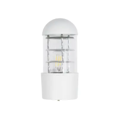 LEDTM® NEWI 01418 Μοντέρνο Επιτοίχιο Φωτιστικό Απλίκα Μονόφωτο 1 x E27 IP20 Λευκό & Ασημί Μέταλλο με Διάφανο Γυαλί - Μ11 x Π17 x Υ25cm - Image 5