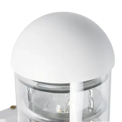 LEDTM® NEWI 01418 Μοντέρνο Επιτοίχιο Φωτιστικό Απλίκα Μονόφωτο 1 x E27 IP20 Λευκό & Ασημί Μέταλλο με Διάφανο Γυαλί - Μ11 x Π17 x Υ25cm - Image 6