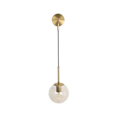 LEDTM® MADISON 01427 Μοντέρνο Επιτοίχιο Φωτιστικό Απλίκα Μονόφωτο 1 x E27 IP20 Χρυσό Μέταλλο με Μελί Γυαλί - Μ11 x Π17 x Υ25cm - Image 5