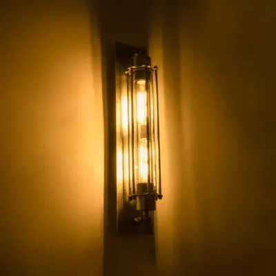 LEDTM® BESPOKE 01567 Vintage Φωτιστικό Τοίχου - Απλίκα με Ντουί 2 x E27 AC 220-240V IP20 - Ασημί Εφέ Σκουριάς - Μ10 x Π11 x Υ47cm - Image 3