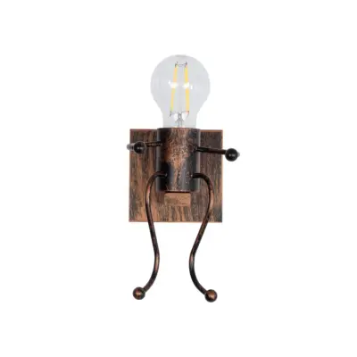 LEDTM® LITTLE MAN 01592 Μοντέρνο Επιτοίχιο Φωτιστικό Απλίκα Μονόφωτο 1 x E27 IP20 Χάλκινο Μέταλλο - Μ12 x Π19 x Υ17cm - Image 5