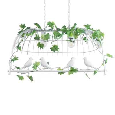 LEDTM® NEST 01644 Vintage Κρεμαστό Φωτιστικό Οροφής με Ντουί 2 x E27 AC 220-240V IP20 - Λευκό & Πράσινο - Μ73.6 x Π37.5 x Y38cm - Image 6