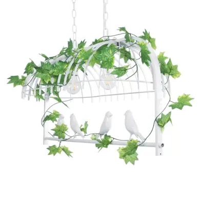 LEDTM® NEST 01644 Vintage Κρεμαστό Φωτιστικό Οροφής με Ντουί 2 x E27 AC 220-240V IP20 - Λευκό & Πράσινο - Μ73.6 x Π37.5 x Y38cm - Image 8