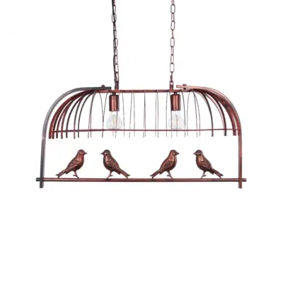 LEDTM® NEST 01645 Vintage Κρεμαστό Φωτιστικό Οροφής με Ντουί 2 x E27 AC 220-240V IP20 - Χάλκινο & Πράσινο - Μ73.6 x Π37.5 x Y38.5cm - Image 12