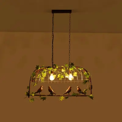 LEDTM® NEST 01645 Vintage Κρεμαστό Φωτιστικό Οροφής με Ντουί 2 x E27 AC 220-240V IP20 - Χάλκινο & Πράσινο - Μ73.6 x Π37.5 x Y38.5cm - Image 3