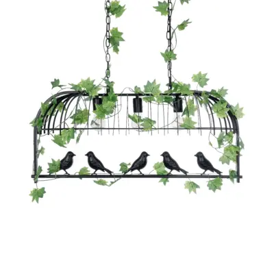 LEDTM® NEST 01646 Vintage Κρεμαστό Φωτιστικό Οροφής με Ντουί 3 x E27 AC 220-240V IP20 - Μαύρο & Πράσινο - Μ85.5 x Π37.5 x Y38cm - Image 5