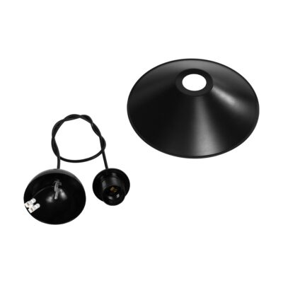 LEDTM® FONTE 203-0080 Μοντέρνο Κρεμαστό Φωτιστικό Καμπάνα Μονόφωτο 1 x E27 IP20 Μαύρο Πλαστικό - Μ25,5 x Π25,5 x Υ10cm - Image 11