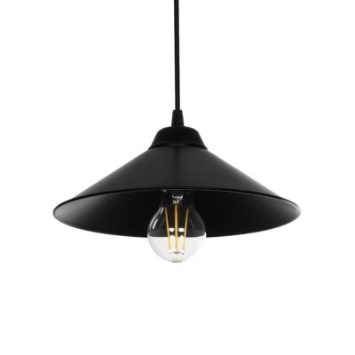 LEDTM® FONTE 203-0080 Μοντέρνο Κρεμαστό Φωτιστικό Καμπάνα Μονόφωτο 1 x E27 IP20 Μαύρο Πλαστικό - Μ25,5 x Π25,5 x Υ10cm