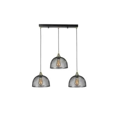 LEDTM® GLIND 201-0082 Vintage Κρεμαστό Φωτιστικό Ράγα Ράγα Τρίφωτο 3 x E27 IP20 Μαύρο Μέταλλο - Μ60 x Π25 x Υ50cm