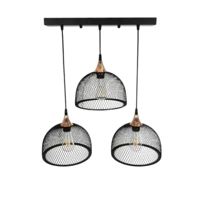 LEDTM® GLIND 201-0082 Vintage Κρεμαστό Φωτιστικό Ράγα Ράγα Τρίφωτο 3 x E27 IP20 Μαύρο Μέταλλο - Μ60 x Π25 x Υ50cm - Image 6