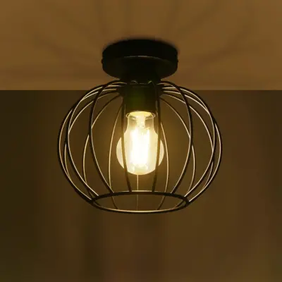 LEDTM® BITUIN 201-0116 Μοντέρνο Φωτιστικό Οροφής με Ντουί 1 x E27 AC 220-240V IP20 - Μαύρο - Μ21 x Π21 x Υ18cm - Image 3
