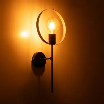 LEDTM® SOPA 201-0120 Μοντέρνο Φωτιστικό Τοίχου - Απλίκα με Ντουί 1 x E27 AC 220-240V IP20 - Μαύρο - Μ23 x Π15 x Υ51cm - Image 3