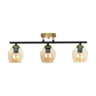 LEDTM® RADIUS 201-0122 Vintage Φωτιστικό Οροφής με Ντουί 3 x E27 AC 220-240V IP20 - Χρυσό, Μαύρο & Μελί- Μ60 x Π13 x Υ16cm - Image 4