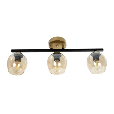 LEDTM® RADIUS 201-0122 Vintage Φωτιστικό Οροφής με Ντουί 3 x E27 AC 220-240V IP20 - Χρυσό, Μαύρο & Μελί- Μ60 x Π13 x Υ16cm - Image 5