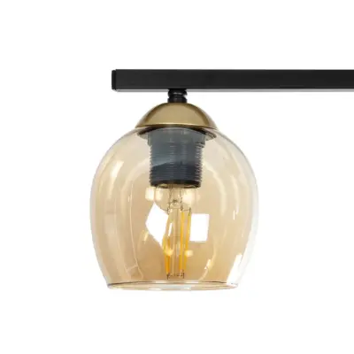 LEDTM® RADIUS 201-0122 Vintage Φωτιστικό Οροφής με Ντουί 3 x E27 AC 220-240V IP20 - Χρυσό, Μαύρο & Μελί- Μ60 x Π13 x Υ16cm - Image 6