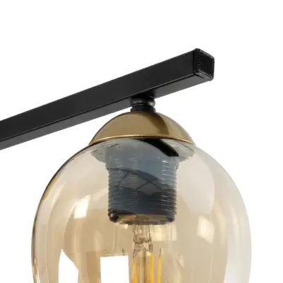 LEDTM® RADIUS 201-0122 Vintage Φωτιστικό Οροφής με Ντουί 3 x E27 AC 220-240V IP20 - Χρυσό, Μαύρο & Μελί- Μ60 x Π13 x Υ16cm - Image 7