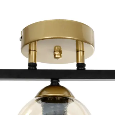 LEDTM® RADIUS 201-0122 Vintage Φωτιστικό Οροφής με Ντουί 3 x E27 AC 220-240V IP20 - Χρυσό, Μαύρο & Μελί- Μ60 x Π13 x Υ16cm - Image 8
