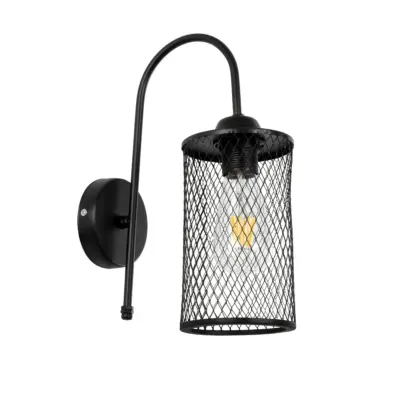 LEDTM® HANDANG 201-0123 Vintage Φωτιστικό Τοίχου - Απλίκα με Ντουί 1 x E27 AC 220-240V IP20 - Μαύρο - Μ12 x Π24 x Υ34cm