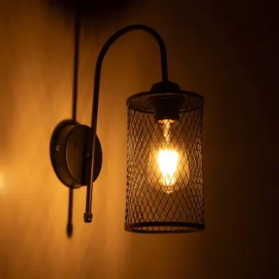LEDTM® HANDANG 201-0123 Vintage Φωτιστικό Τοίχου - Απλίκα με Ντουί 1 x E27 AC 220-240V IP20 - Μαύρο - Μ12 x Π24 x Υ34cm - Image 3