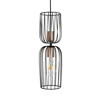 LEDTM® LAVERA 201-0024 Vintage Κρεμαστό Φωτιστικό Οροφής με Ντουί 1 x E27 AC 220-240V IP20 - Μπρονζέ & Μαύρο - Μ14 x Π14 x Υ44cm - Image 5
