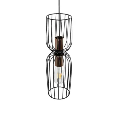 LEDTM® LAVERA 201-0024 Vintage Κρεμαστό Φωτιστικό Οροφής με Ντουί 1 x E27 AC 220-240V IP20 - Μπρονζέ & Μαύρο - Μ14 x Π14 x Υ44cm - Image 7