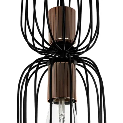 LEDTM® LAVERA 201-0024 Vintage Κρεμαστό Φωτιστικό Οροφής με Ντουί 1 x E27 AC 220-240V IP20 - Μπρονζέ & Μαύρο - Μ14 x Π14 x Υ44cm - Image 8