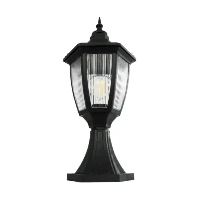 LEDTM® ENGLAND 202-0009 Vintage Επιδαπέδιο Φωτιστικό Φαναράκι Μονόφωτο 1 x E27 IP44 Μαύρο & Διάφανο Πλαστικό - Μ20 x Π20 x Υ45cm - Image 5