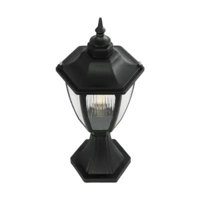 LEDTM® ENGLAND 202-0009 Vintage Επιδαπέδιο Φωτιστικό Φαναράκι Μονόφωτο 1 x E27 IP44 Μαύρο & Διάφανο Πλαστικό - Μ20 x Π20 x Υ45cm - Image 6