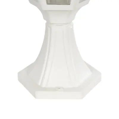 LEDTM® ENGLAND 202-0010 Vintage Επιδαπέδιο Φωτιστικό Φαναράκι Μονόφωτο 1 x E27 IP44 Λευκό & Διάφανο Πλαστικό - Μ20 x Π20 x Υ45cm - Image 8