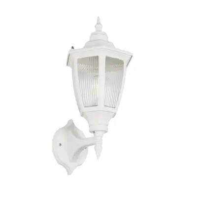 LEDTM® ENGLAND 202-0012 Vintage Επιτοίχιο Φωτιστικό Φαναράκι Μονόφωτο 1 x E27 IP44 Λευκό Πλαστικό - Μ20 x Π20 x Υ30cm