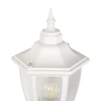 LEDTM® ENGLAND 202-0012 Vintage Επιτοίχιο Φωτιστικό Φαναράκι Μονόφωτο 1 x E27 IP44 Λευκό Πλαστικό - Μ20 x Π20 x Υ30cm - Image 6