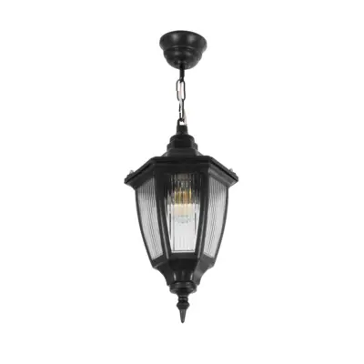 LEDTM® ENGLAND 202-0013 Vintage Κρεμαστό Φωτιστικό Φαναράκι Μονόφωτο 1 x E27 IP44 Μαύρο Πλαστικό - Μ20 x Π20 x Υ35cm