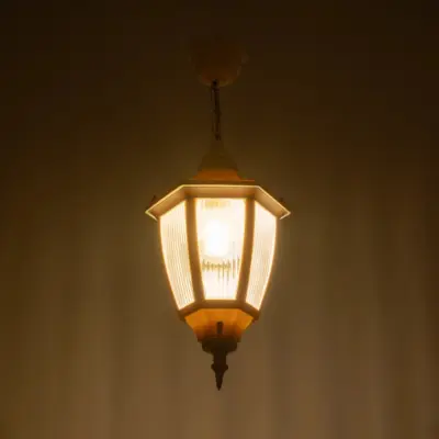 LEDTM® ENGLAND 202-0014 Vintage Κρεμαστό Φωτιστικό Φαναράκι Μονόφωτο 1 x E27 IP44 Λευκό Πλαστικό - Μ20 x Π20 x Υ35cm - Image 3