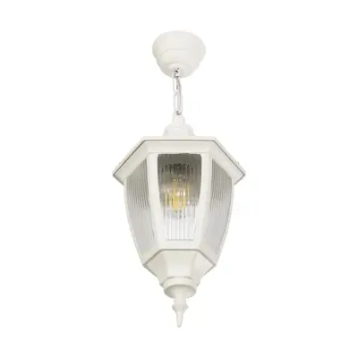 LEDTM® ENGLAND 202-0014 Vintage Κρεμαστό Φωτιστικό Φαναράκι Μονόφωτο 1 x E27 IP44 Λευκό Πλαστικό - Μ20 x Π20 x Υ35cm - Image 5