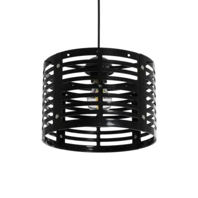 LEDTM® DOMINIC 202-0030 Μοντέρνο Κρεμαστό Φωτιστικό Καπέλο Μονόφωτο 1 x E27 IP20 Μαύρο Πλαστικό - Μ30 x Π30 x Υ70cm