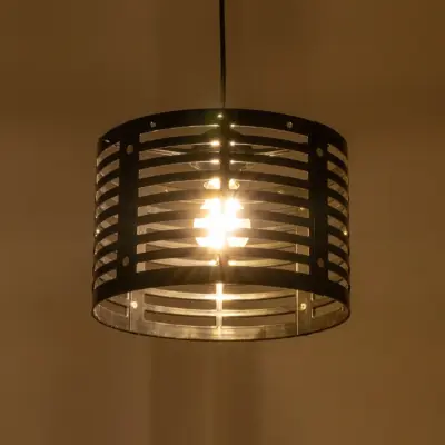 LEDTM® DOMINIC 202-0030 Μοντέρνο Κρεμαστό Φωτιστικό Καπέλο Μονόφωτο 1 x E27 IP20 Μαύρο Πλαστικό - Μ30 x Π30 x Υ70cm - Image 3
