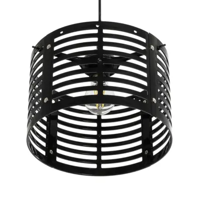 LEDTM® DOMINIC 202-0030 Μοντέρνο Κρεμαστό Φωτιστικό Καπέλο Μονόφωτο 1 x E27 IP20 Μαύρο Πλαστικό - Μ30 x Π30 x Υ70cm - Image 6