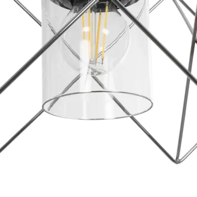 LEDTM® PLEX 202-0039 Μοντέρνο Κρεμαστό Φωτιστικό Πλέγμα Τρίφωτο 3 x E27 IP20 Ασημί Μέταλλο με Διάφανο Γυαλί - Μ56 x Π17 x Υ24cm - Image 9