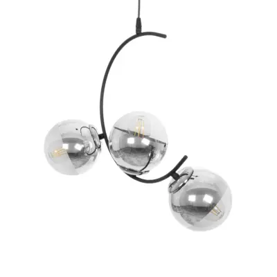LEDTM® CITY 202-0041 Μοντέρνο Κρεμαστό Φωτιστικό Μπάλα Τρίφωτο 3 x E27 IP20 Μαύρο Μέταλλο με Διάφανο Γυαλί - Μ60 x Π35 x Υ50cm - Image 5
